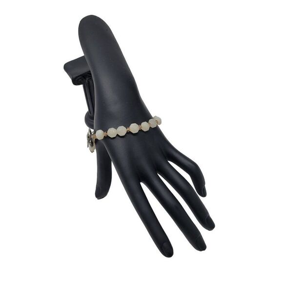 Artisan Handmade 925 Sterling Silver White Quartz Bicone Beaded Bracelet Healing - Picture 16 of 16